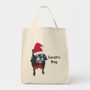 Schattigee Pug Dog gepersonaliseerde kerst Canvas  Tote Bag