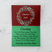 Schattigee Pug Dog Kerstkrans Vakantie bordeaux ro Feestdagen Kaart (Binnen)