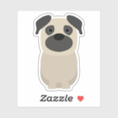 Schattigee Pug Dog Puppy Pup Pet Kiss Cut Vinyl Sticker (Vel)