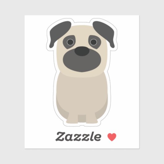 Schattigee Pug Dog Puppy Pup Pet Kiss Cut Vinyl Sticker (Vel)