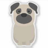 Schattigee Pug Dog Puppy Pup Pet Kiss Cut Vinyl Sticker (Voorkant)