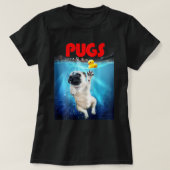Schattigee Pug Dog Spelen met Rubber Duck Speelgoe T-shirt (Design voorkant)