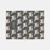 Schattigee Pug en Balls Pattern Gepersonaliseerde Fleece Deken (Voorkant (Horizontaal))