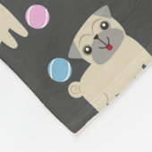 Schattigee Pug en Balls Pattern Gepersonaliseerde Fleece Deken (Hoek)