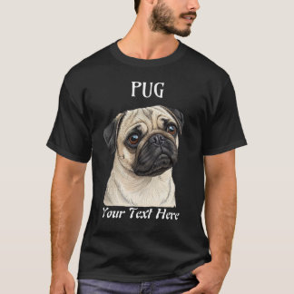 Schattigee Pug Hondenras Graphic T-shirt  tekst