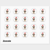 Schattigee pug in Santa hat illustratie retouradre Ronde Sticker (Vel)