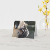 Schattigee Pug Profiel Notitie Kaart - Blank (Gele Bloem)