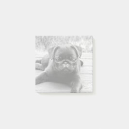 Schattigee Pug Puppy Hondenliefhebber Zwart-wit Fo Post-it® Notes