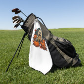 Schattigee Pugdog met pompoenen Herfst Halloween C Golfhanddoek (Groen)