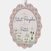 Schattigee Pumpkin-Baby's Eerste Halloween Pastel  Ornament Kaart (Links)