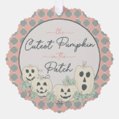 Schattigee Pumpkin-Baby's Eerste Halloween Pastel  Ornament Kaart (Voorkant)