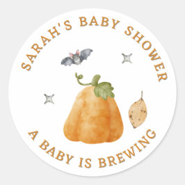 Schattigee Pumpkin Bat Herfst Baby shower Ronde Sticker