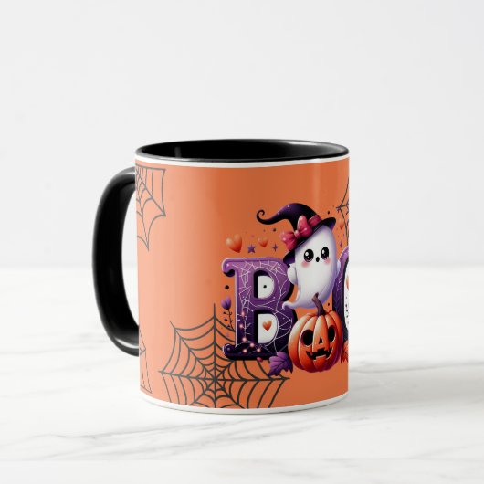 Schattigee Pumpkin Boo Halloween Mok (Voorkant links)