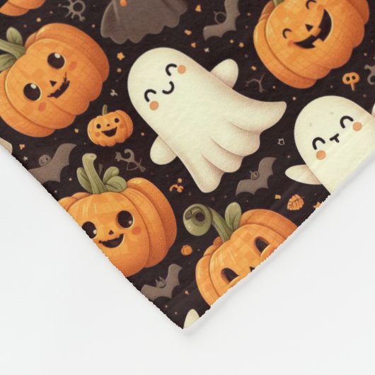 Schattigee Pumpkin Ghost Naam toevoegen Halloween Fleece Deken (Hoek)