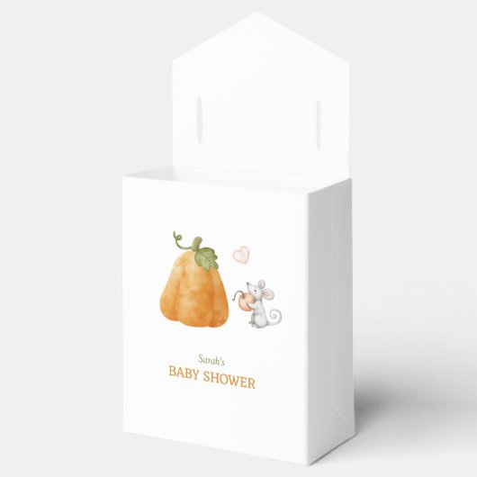 Schattigee Pumpkin Mouse Herfst Baby shower Bedankdoosjes (Geopend)