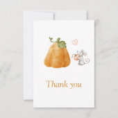 Schattigee Pumpkin Mouse Herfst Baby shower Bedankkaart (Voorkant)