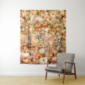 Schattigee Pumpkin Patch Bezoekers Halloween achte Wandkleed (In situ)