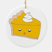 Schattigee Pumpkin Pie Slice Keramisch Ornament (Achterkant)