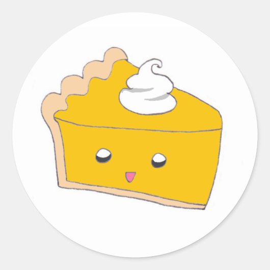 Schattigee Pumpkin Pie Slice Ronde Sticker (Voorkant)