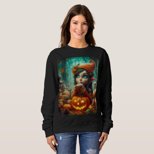Schattigee Pumpkin Spice Gnome Sweatshirt – Gezell (Voorkant volledig)