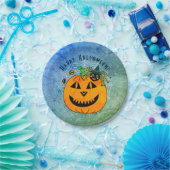 Schattigee Pumpkin Spider Witch Halloween Party Papieren Bordje (Feest)