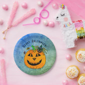 Schattigee Pumpkin Spider Witch Halloween Party Papieren Bordje (Feest)