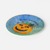 Schattigee Pumpkin Spider Witch Halloween Party Papieren Bordje (Gekanteld)