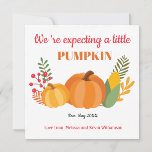 Schattigee Pumpkin zwangerschapsaankondiging Aankondiging