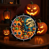 Schattigee Pumpkins Moon Bats Scene Grote Klok