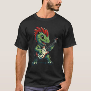 Schattigee Punk Dinosaurus gitaarband Funny T Rex  T-shirt
