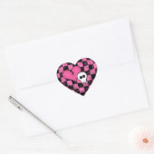 Schattigee punk hete roze en zwarte gebroken hart  sticker (Envelop)