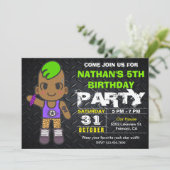 Schattigee Punk Neon Rock Star Verjaardagsfeestje  Kaart (Staand voorkant)