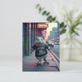 Schattigee Punk Rock Gothic Skateboarding Hamster Briefkaart (Staand voorkant)