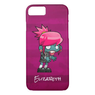 Schattigee Punk Rock Zombie Girl Gepersonaliseerd Case-Mate iPhone Case