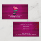 Schattigee Punk Rock Zombie Grrrl Fun Novelty Visitekaartje (Voorkant / Achterkant)