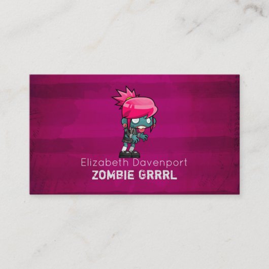 Schattigee Punk Rock Zombie Grrrl Fun Novelty Visitekaartje (Voorkant)
