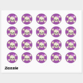 Schattigee Punk schedel en boog (paarse) Sticker (Vel)