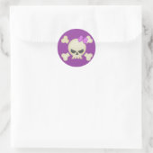 Schattigee Punk schedel en boog (paarse) Sticker (Tas)