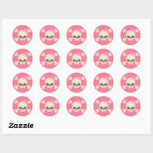Schattigee Punk schedel en boog (roze) Sticker (Vel)