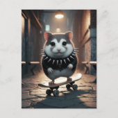 Schattigee Punk Spiked Collar Skateboarding Hamste Briefkaart (Voorkant)
