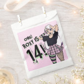 Schattigee Punk Tiener Meisje Naam Roze 14e Verjaa Bedankzakje (Geknipt)