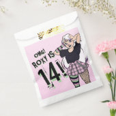 Schattigee Punk Tiener Meisje Naam Roze 14e Verjaa Bedankzakje (Gezegeld)