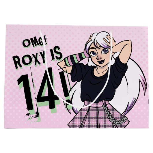 Schattigee Punk Tiener Meisje Naam Roze 14e Verjaa Groot Cadeauzakje (Achterkant)