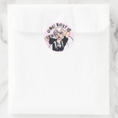 Schattigee Punk tiener meisje roze naam 14e verjaa Ronde Sticker (Tas)