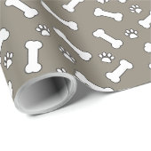 Schattigee Pup Dog Theme Paw Prints en Botten Nieu Cadeaupapier (Rol Hoek)
