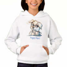 Schattigee pup drink koffie