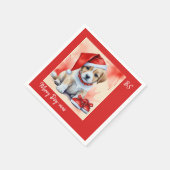 Schattigee pup in vermomming | Feestelijke kerst Servet (Hoek)