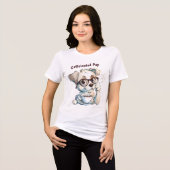 Schattigee pup met koffie Tri-Blend shirt (Voorkant volledig)