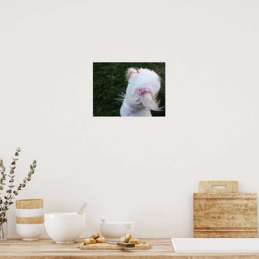 Schattigee pup met linten poster (Keuken)