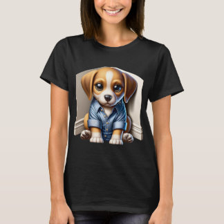Schattigee Pup verdrietig humeur T-shirt